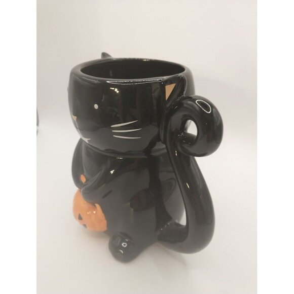 Black Vampire Cat Halloween Mug with Pumpkin by Holiday Home - Picture 2 of 7